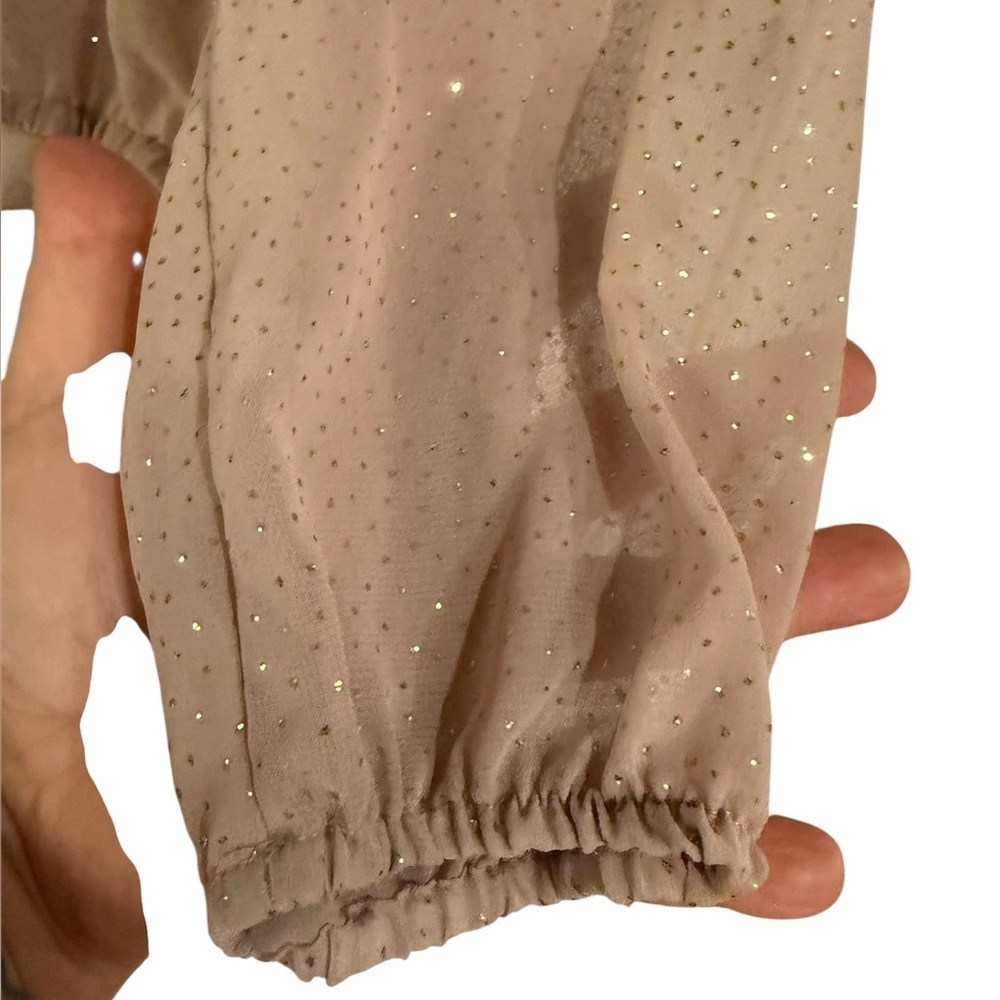 Jennifer Lopez JLOSparkling Blush Champagne Sheer Blouse Size XL - Picture 7 of 9